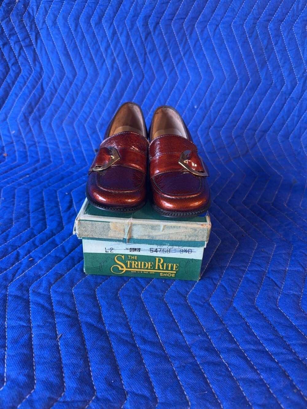 Vintage Stride Rite Patent Leather Buckle Loafers Size 12.5D